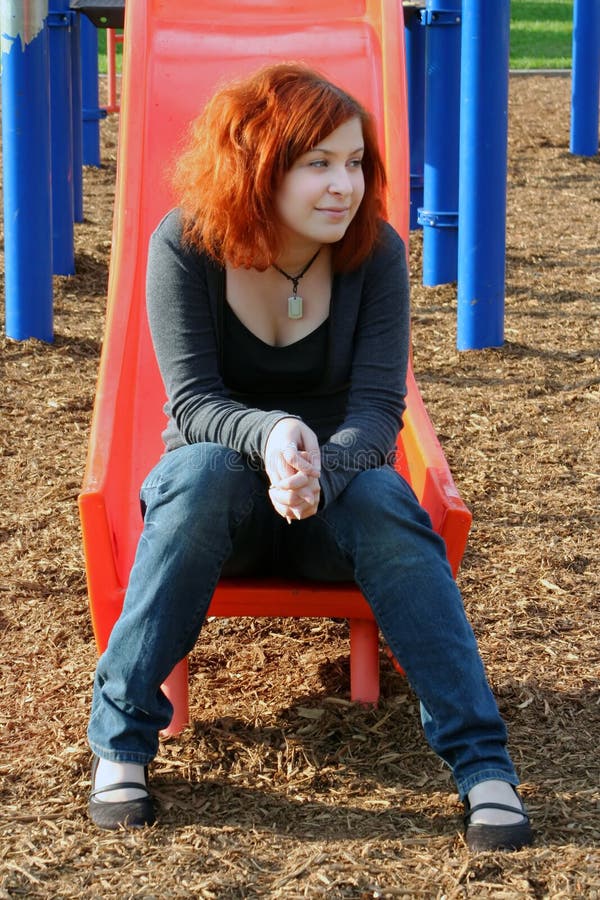 Teen Thinking Sliding Board Thumb Stock Photos Free & RoyaltyFree