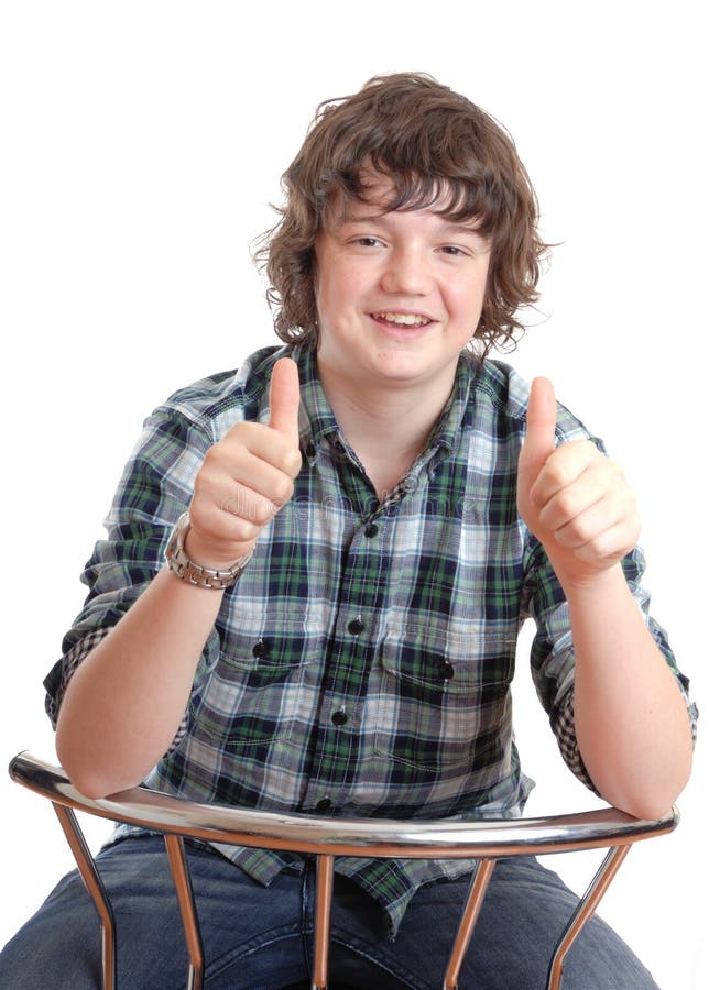 Teen thumbs up stock photo