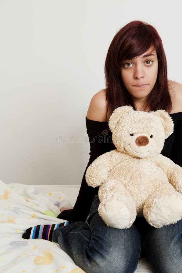 Teen with toy stock image photo