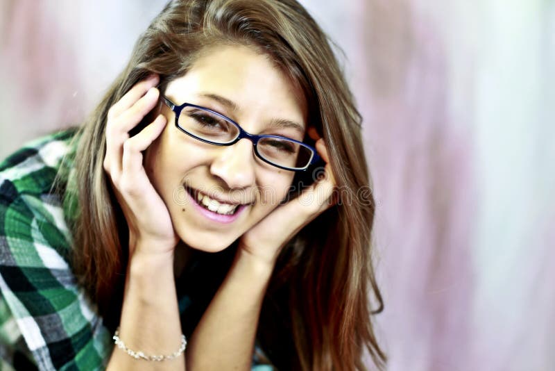 Teen Wearing Glasses Stock Image Image Of Healthy