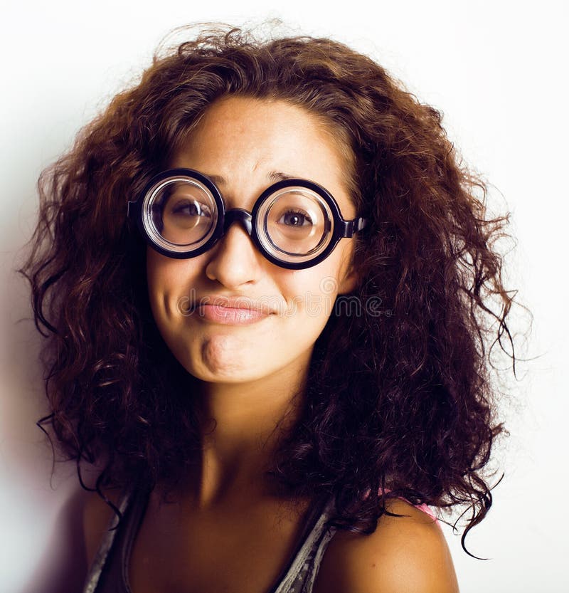 Teenage Bookworm Concept Cute Young Woman In Glasses Lifestyle People 