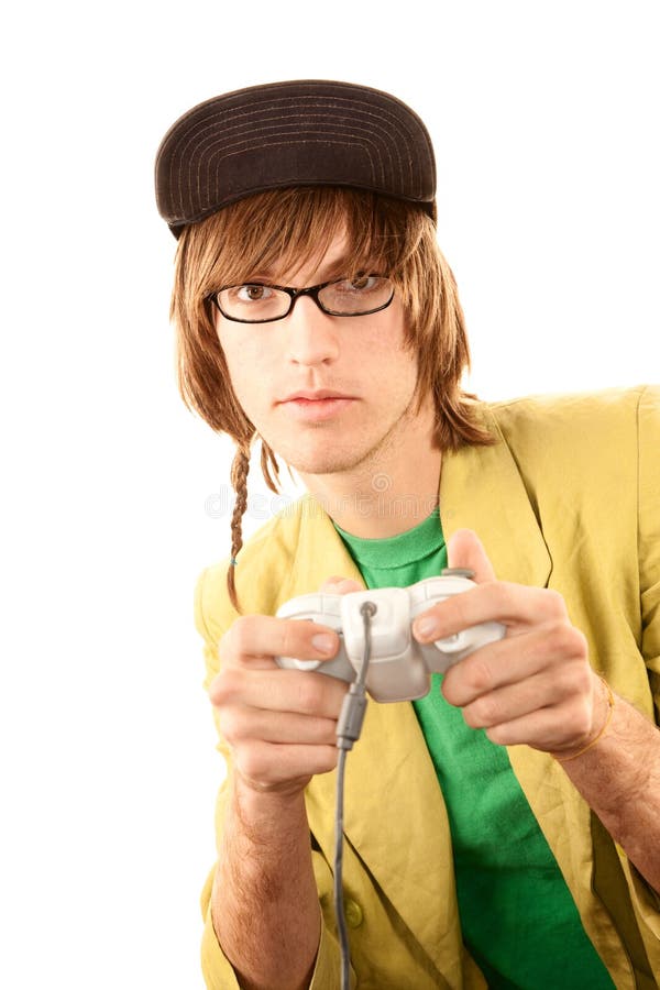 Teenage boy with game controller