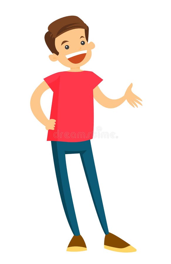 Teenage Boy Laughing And Gesturing With His Hands. Stock Vector ...