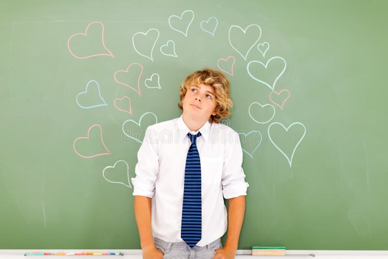 Teenage boy love royalty free stock photography