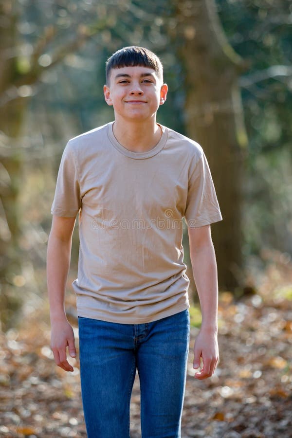 Teenage Boy Outside on a Bright Spring Day Stock Image - Image of ...