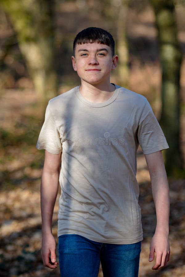 Teenage Boy Outside on a Bright Spring Day Stock Photo - Image of ...