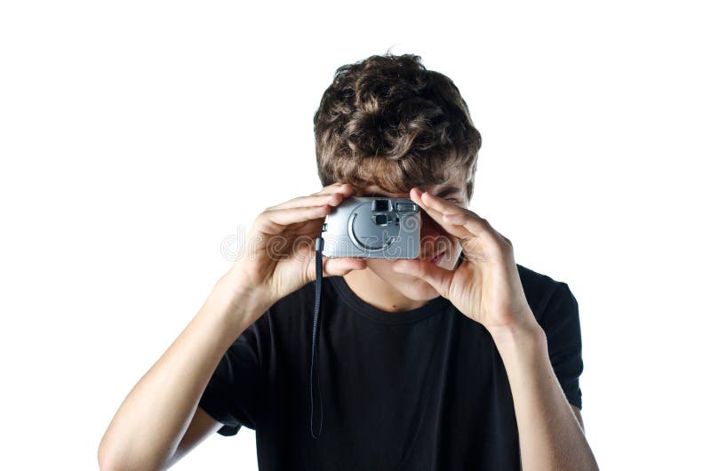 Teenage Boy Taking Photo Compact Camera Stock Photos Free & RoyaltyFree Stock Photos from