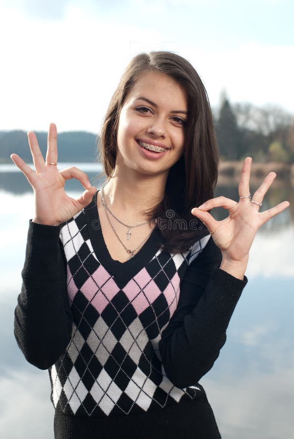 Teenage girl autumn day portrait