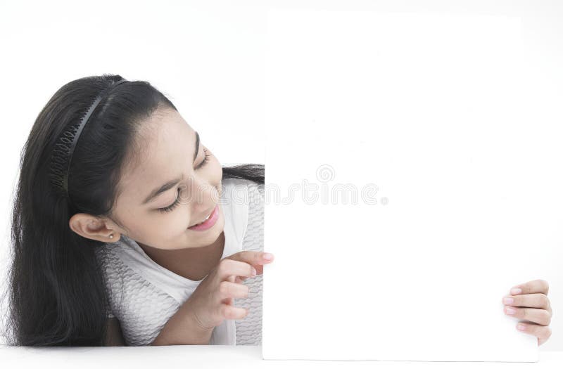 Teenage girl with a blank placard