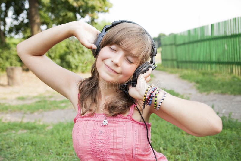 Teenage girl with closed eyes