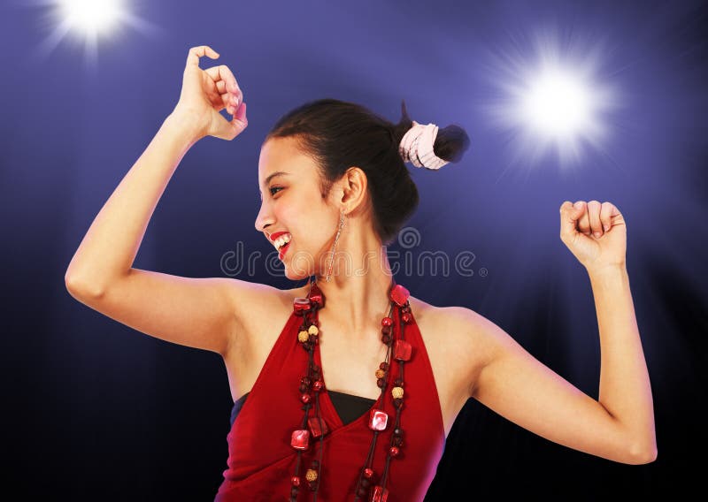 Teenage Girl Enjoying Dancing at a Disco