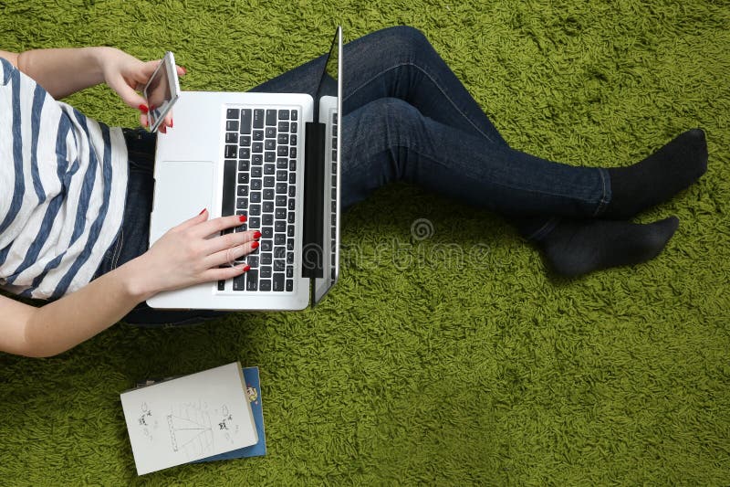 Teenage girl with laptop