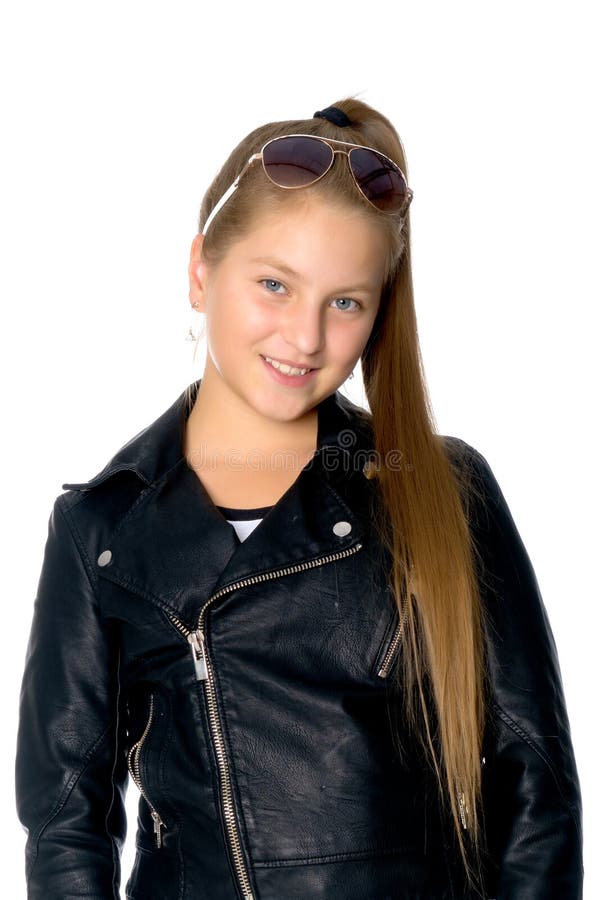 502 Teenage Girl Leather Jacket Jeans Stock Photos - Free & Royalty ...