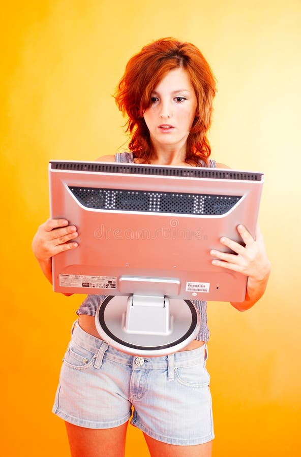 Teenage Girl with Monitor