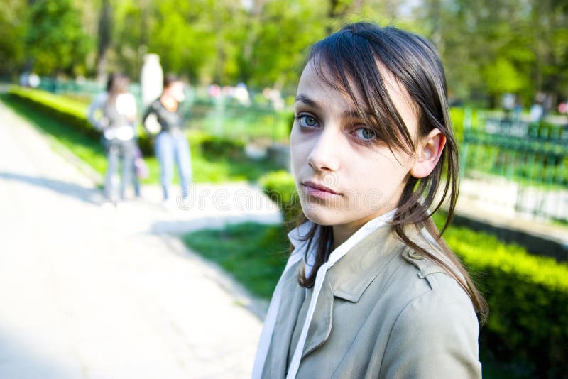Teenage girl in park