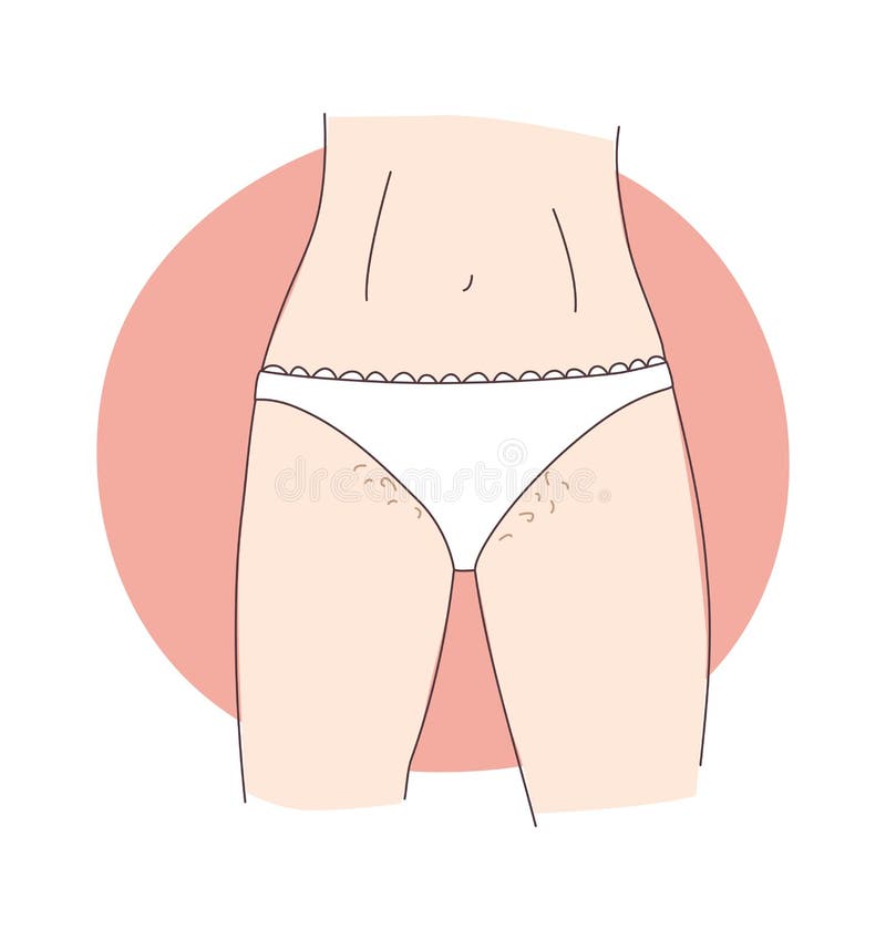 The Teenage Girl and Pubic Hair. Wears White Panties Stock Vector -  Illustration of clean, care: 196588400