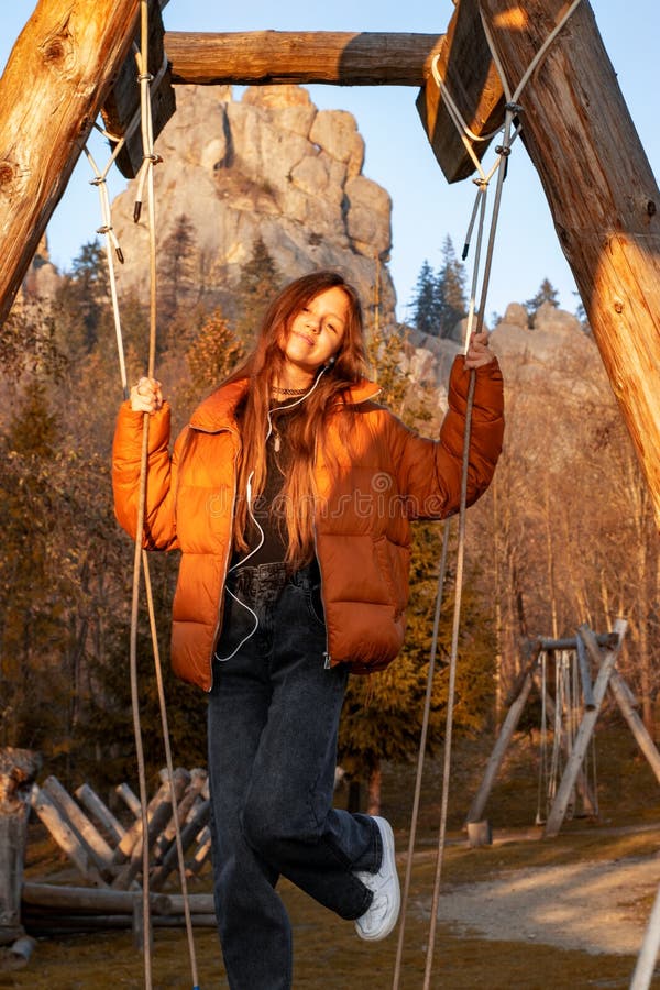 A Teenage Girl in a Red Jacket. Stock Photo Image of girl, ukraine