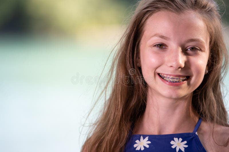 teeny teen with braces