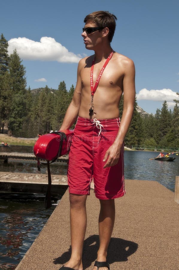 Teenage lifeguard stock image
