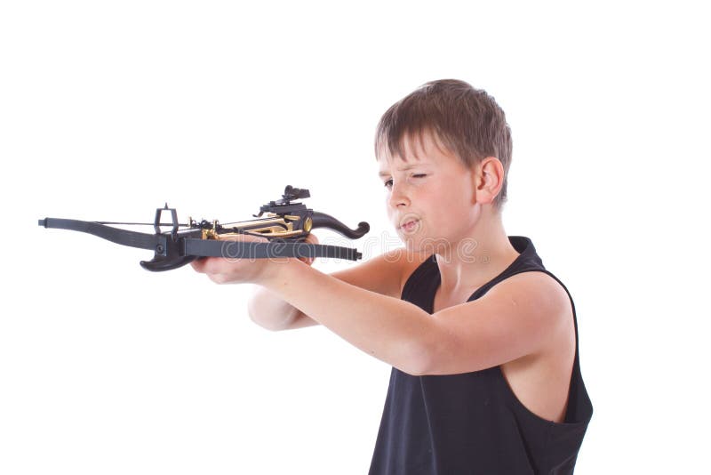 Teenager with a crossbow