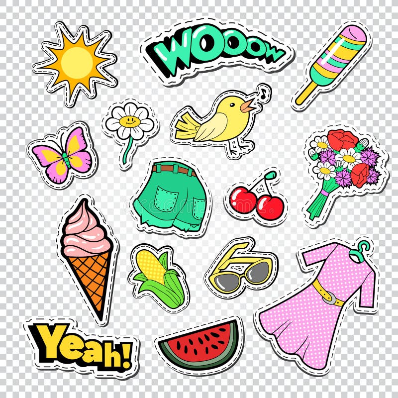 Patch for Clothes Doodle Icon, Vector Illustration Stock Illustration -  Illustration of doodle, creative: 186313464