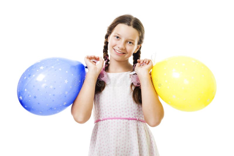 Teenager girl standing with ballons