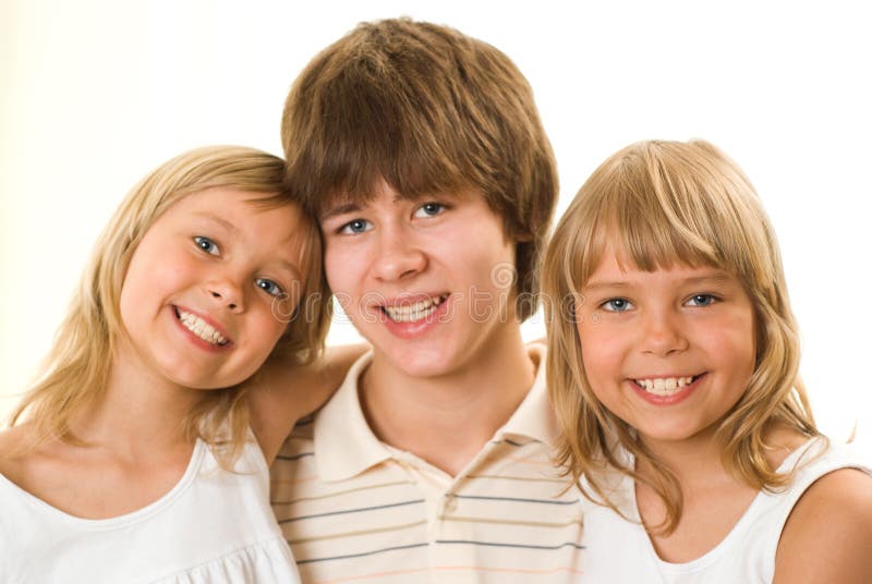 Teenager with her sisters