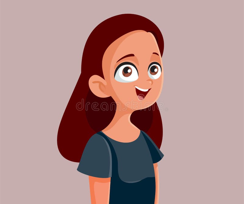 Happy Teen Girl Smiling Vector Cartoon Stock Vector - Illustration of cool,  facial: 232056135