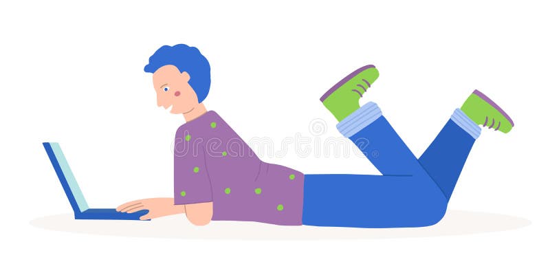 Back View of a Man Playing Online Games Stock Vector - Illustration of  teenager, tournament: 275102644