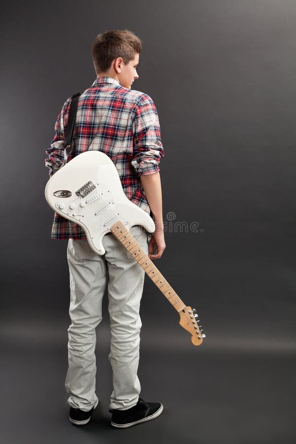 Teenager Practicing Electric Guitar Stock Photo Image of