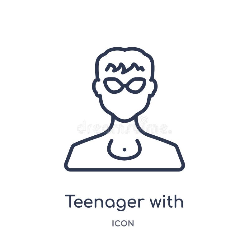 teenager with sun glasses icon from people outline collection. Thin line teenager with sun glasses icon isolated on white stock illustration teenager with sun glasses icon from people outline collection. Thin line teenager with sun glasses icon isolated on white stock illustration