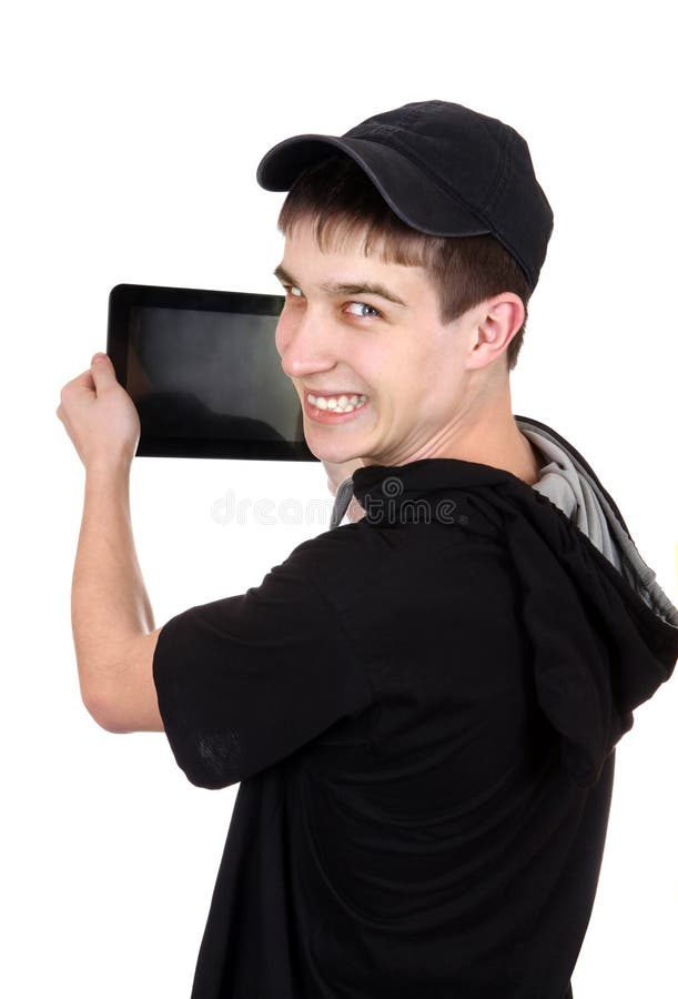 Teenager with Tablet Computer stock images