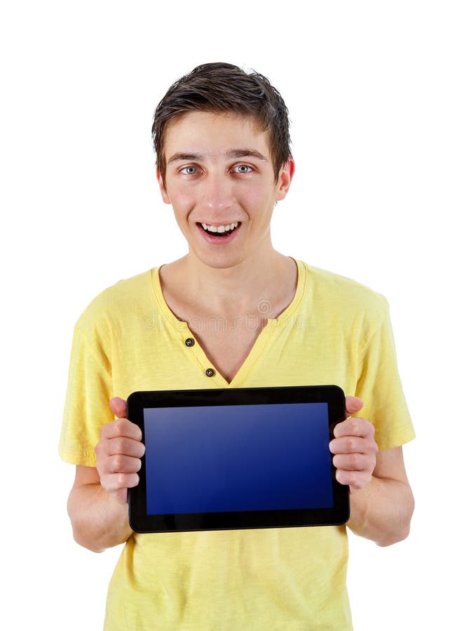 Teenager with Tablet Computer stock images