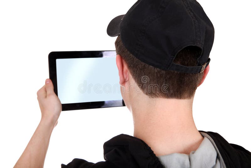 Teenager with Tablet Computer stock photo