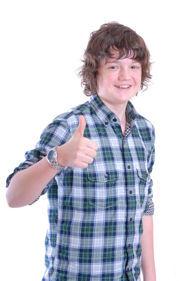 Teenager with thumb up