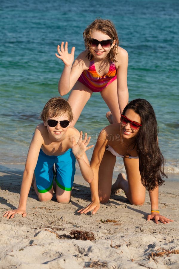 Teenagers at the beach