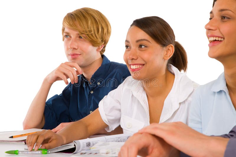 Teenagers in classroom stock photo. Image of background - 26671070