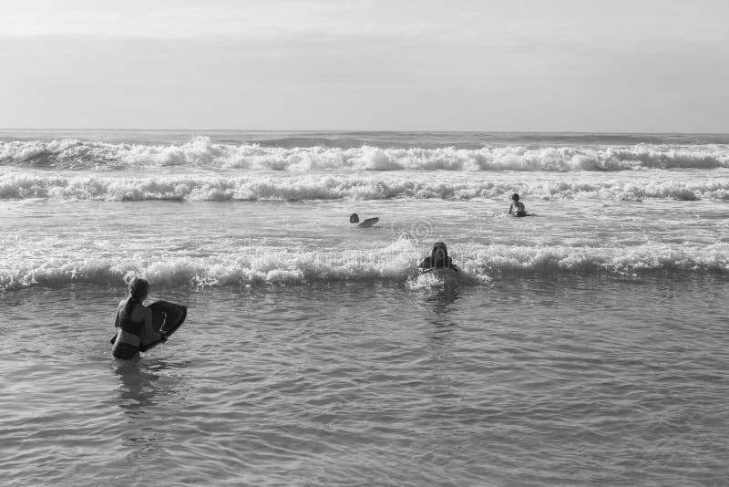 Teenagers Swimming Surfing Waves royalty free stock image Teenagers Swimming Surfing Waves royalty free stock image