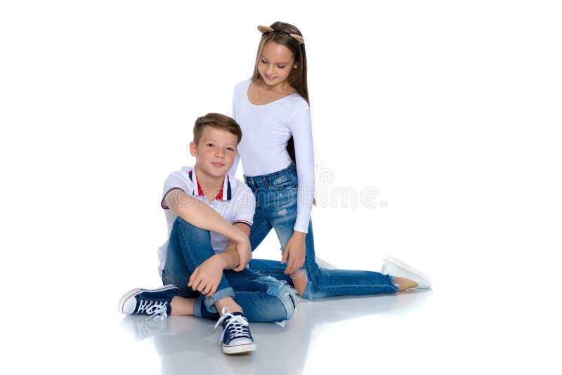 Teens brother and sister. stock images