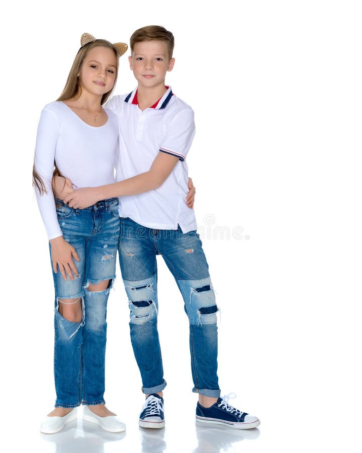 Teens brother and sister. stock images.