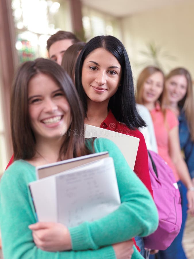 Group of School Kids with Notebooks in Classroom Stock Photo Image of