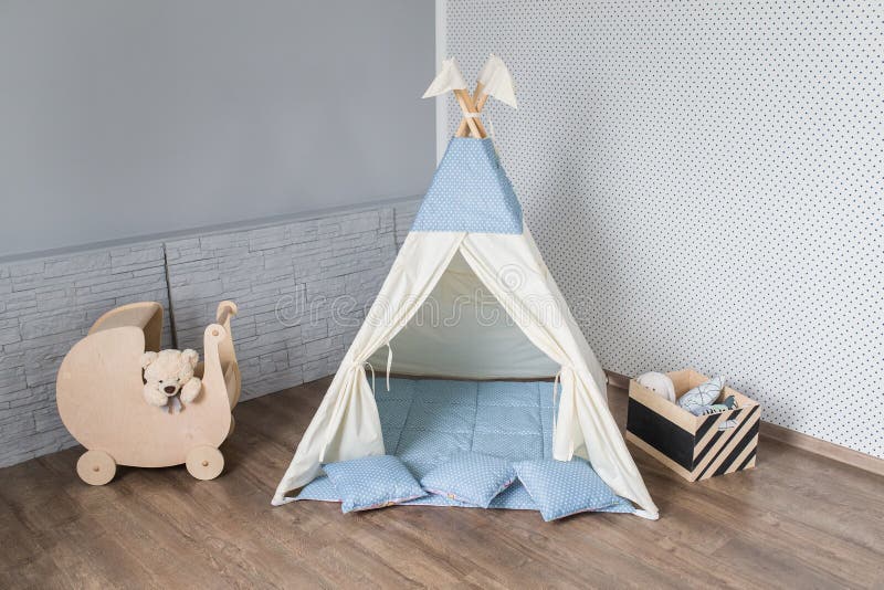 Teepee in room stock image. Image of living, beautiful 80771555