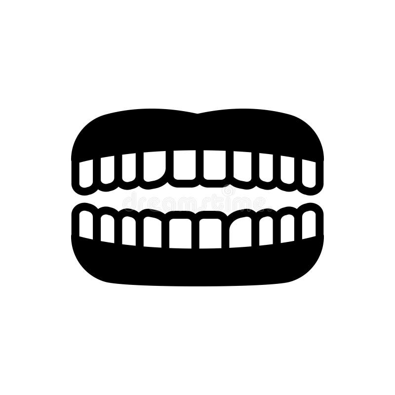 Black solid icon for Teeth, tooth and chew