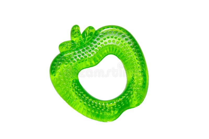 Teether for Babies Teeth Green Apple Shape with a Cooling Effect Stock