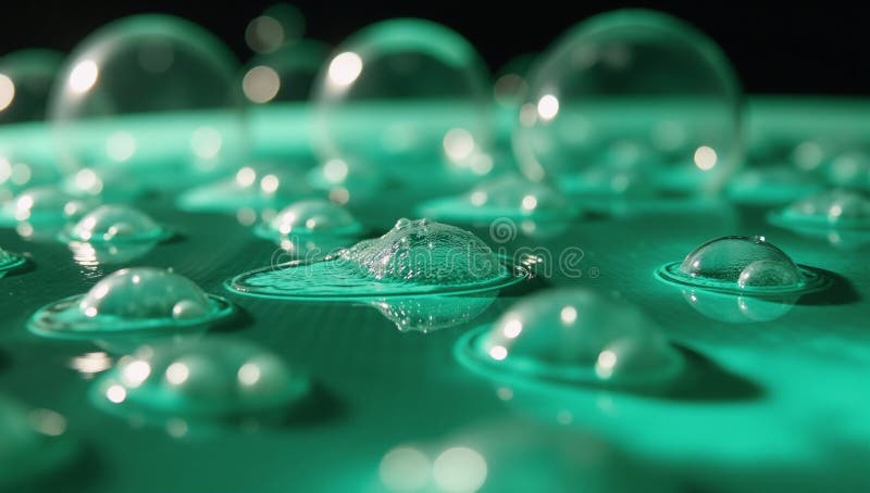 Tehnologie inovatoare demonstrează reflexia artificială a elementelor bulelor de apă cu hidrogen verde lichid vector illustration