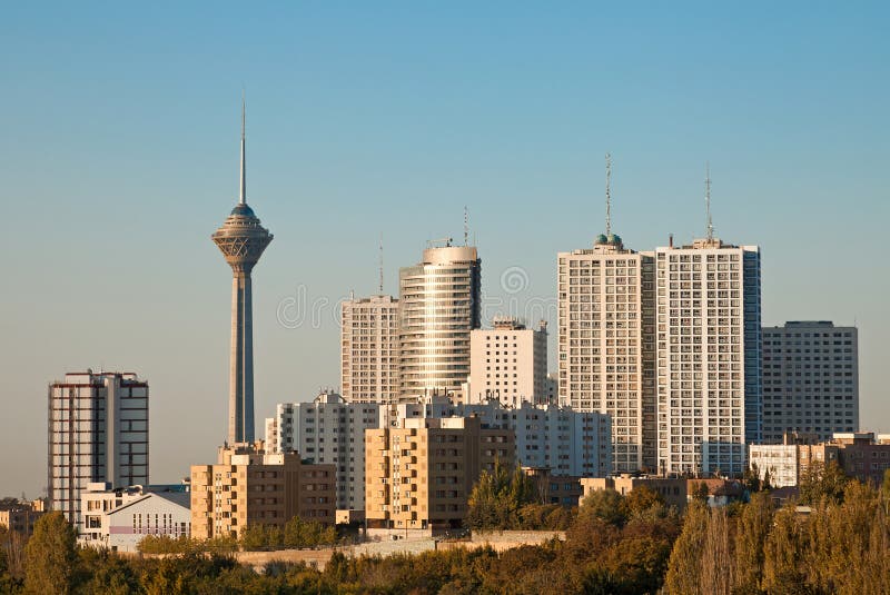 Panorama z Teheránu výstřel v ranním světle.