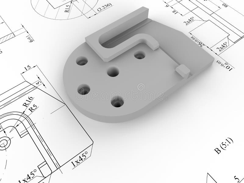 Teil der computergesützten Konstruktion vektor abbildung