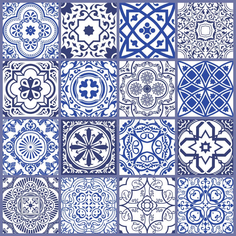 Teja de mosaico inconsútil floral Modelo de cerámica del vintage del vector Mediterráneo, Ottoman stock de ilustración Teja de mosaico inconsútil floral Modelo de cerámica del vintage del vector Mediterráneo, Ottoman stock de ilustración