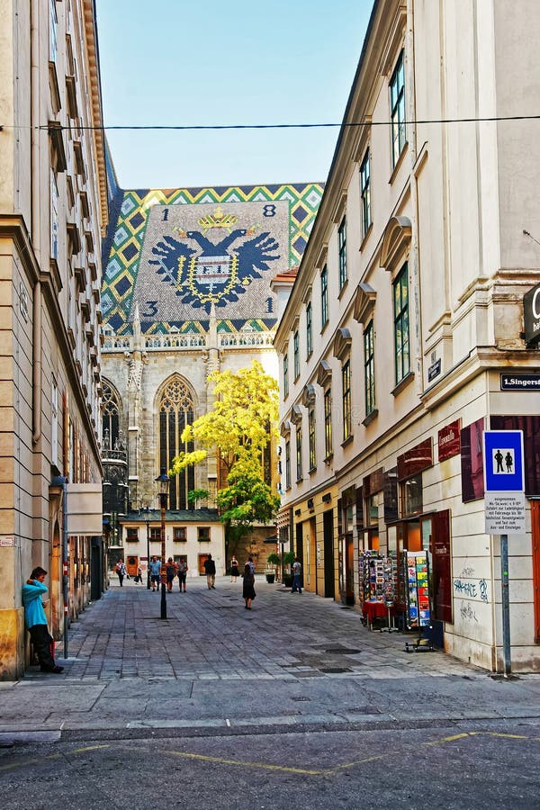 Teja de tejado del mosaico de St Stephen Cathedral en Viena foto de archivo libre de regalías Teja de tejado del mosaico de St Stephen Cathedral en Viena foto de archivo libre de regalías