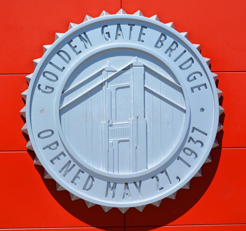 Teken van bouw van Golden gate bridge royalty-vrije stock afbeeldingen Teken van bouw van Golden gate bridge royalty-vrije stock afbeeldingen